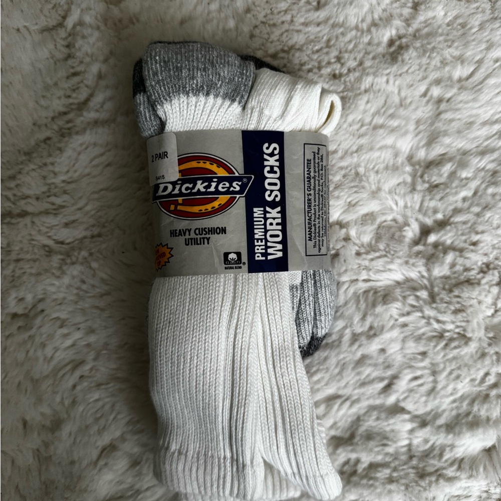 Dickies Heavy Cushion Utility Premium Work Crew Socks Men Size Large 8-12 2 Pack